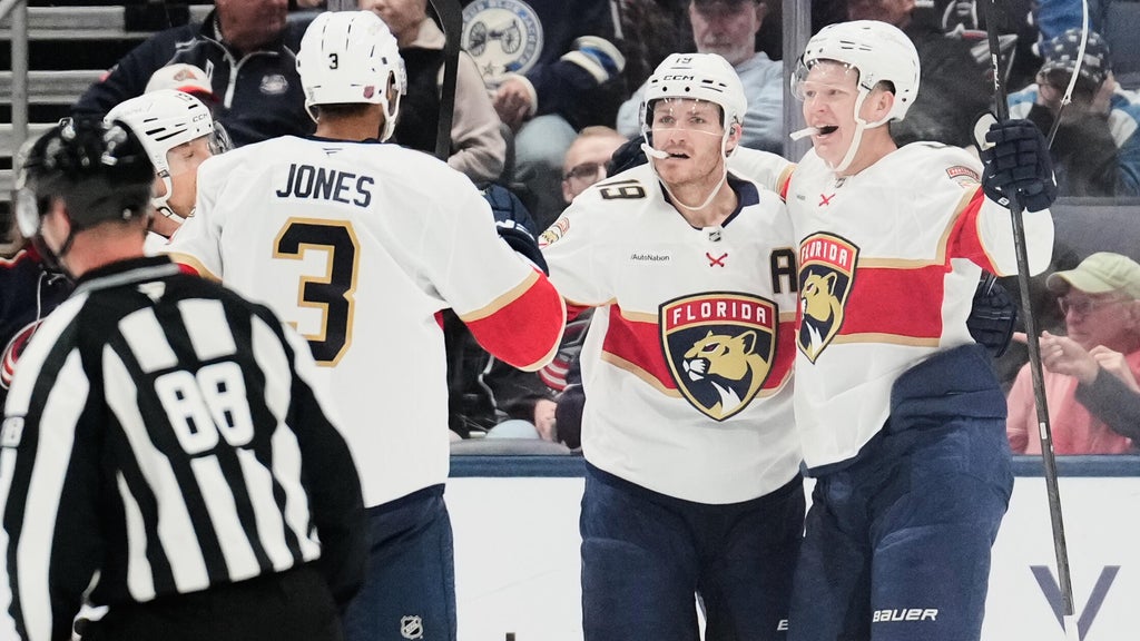 Brady Tkachuk's hat trick, Matthew Tkachuk's five assists lead Panthers past Blue Jackets 7-3 — CBS Miami, Coral Springs Real Estate news