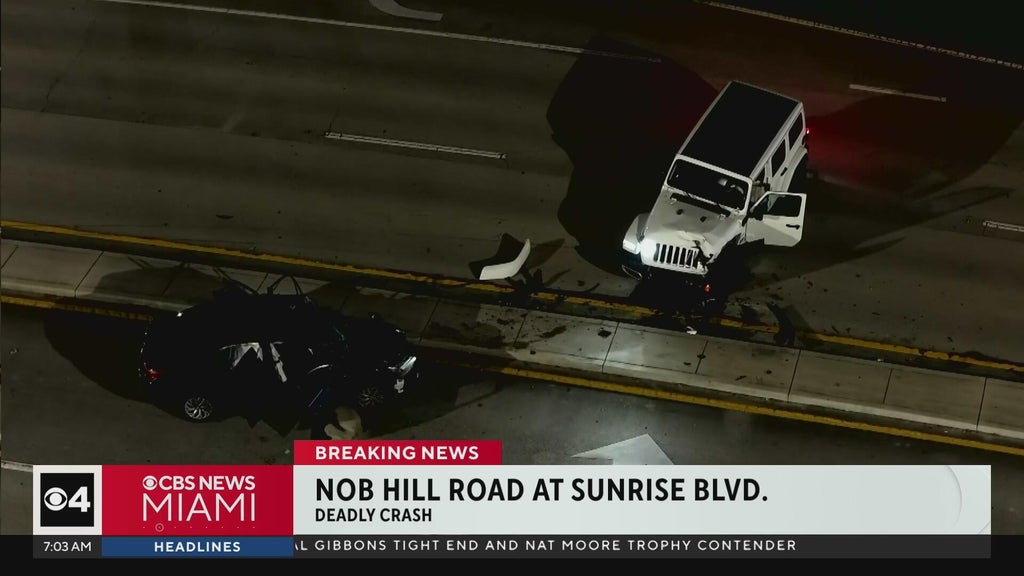 Driver killed in early morning crash in Sunrise, road closures reported — CBS Miami, Coral Springs Schools news