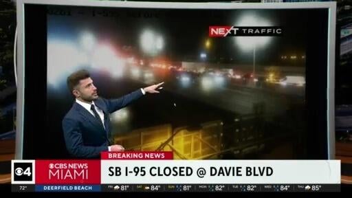 Southbound I-95 shut down near Fort Lauderdale after crash with reported injuries — CBS Miami, Coral Springs Community news