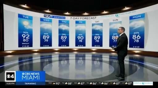 Temperatures in South Florida continue in high 80s, low 90s with high rain chances in the forecast — CBS Miami, Coral Springs Community news